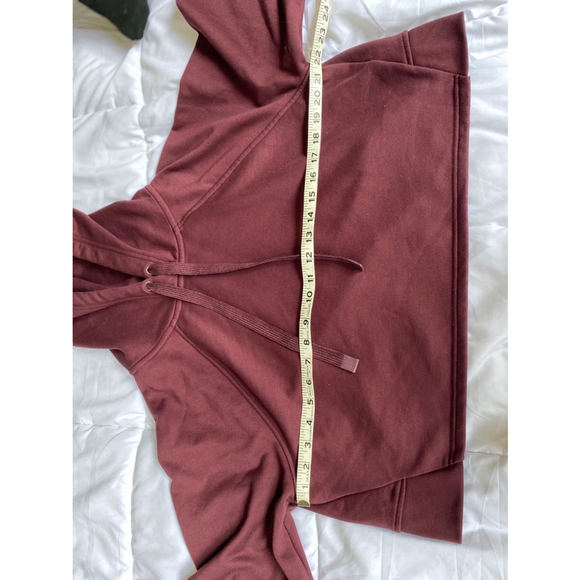Athleta Steady State Crop Sweatshirt Antique Burgundy Hoodie women’s small - Picture 4 of 5